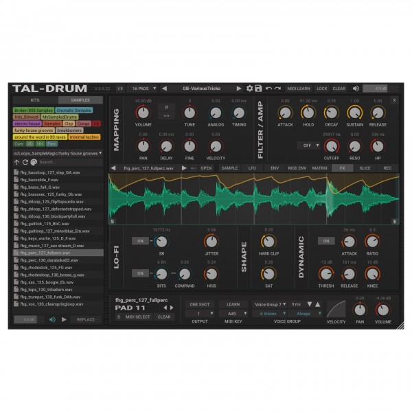 TAL Drum Sampling Plugin - FX