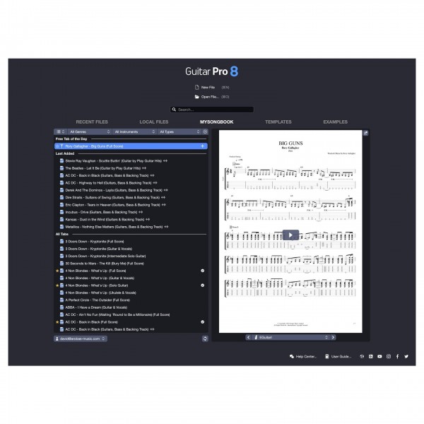 Arobas Guitar Pro 8 - Songbook