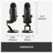 Blue Yeti USB Microphone, Blackout - Dimensions