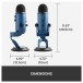 Bluet Yeti Microphone, Midnight Blue - Dimensions