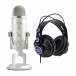 Blue Yeti USB Silver Microphone Bundle with Headphones - Bundle