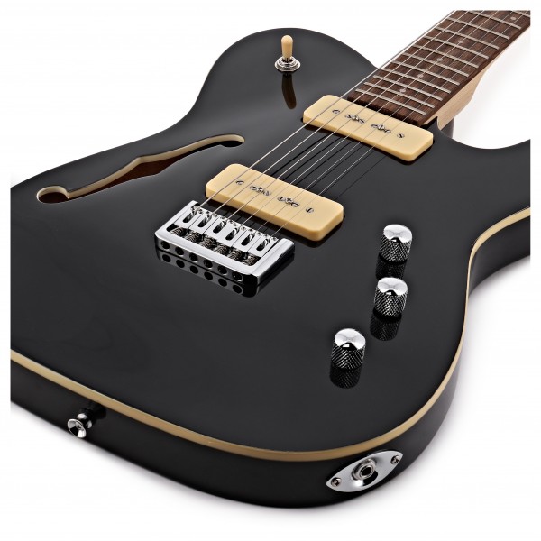 SubZero Paradigm Semi-Hollow Electric Guitar, Black