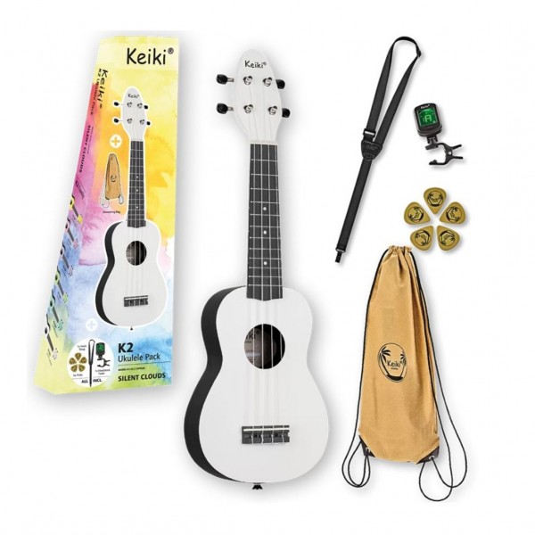 Keiki K2 Series Soprano Ukulele, Silent Clouds