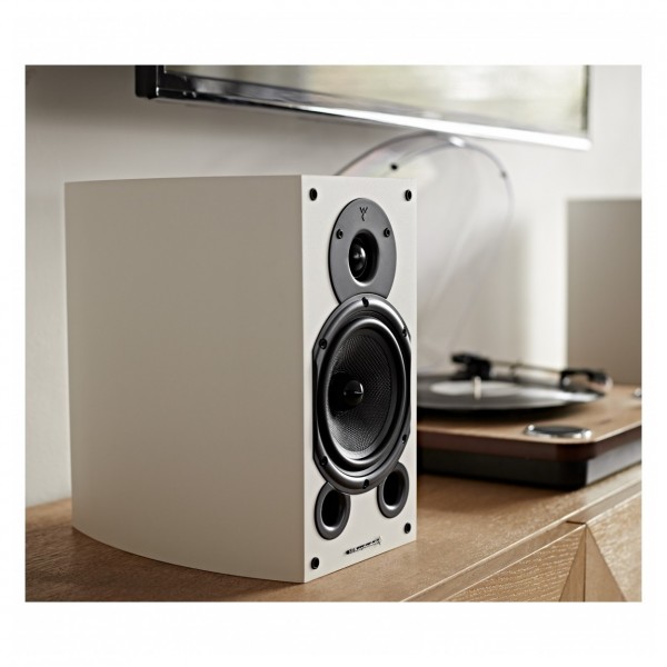 Wharfedale Diamond 9.1 Bookshelf Speakers (Pair), White Lifestyle View