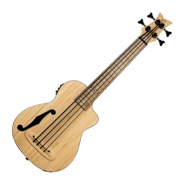 Ortega Electro Ukelele Bass Short Scale, Solid Bamboo Natural