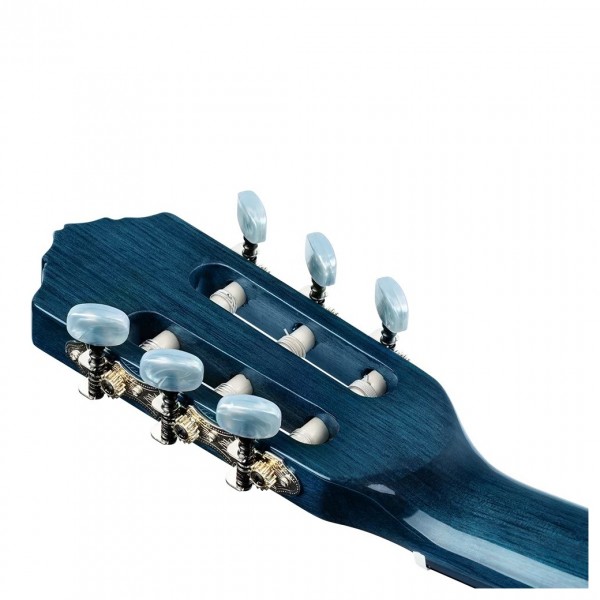 Ortega Family Series Slim Neck Acoustic, Ocean Blue head back
