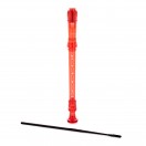 Descant Recorder with Cleaning Rod by Gear4music, Red