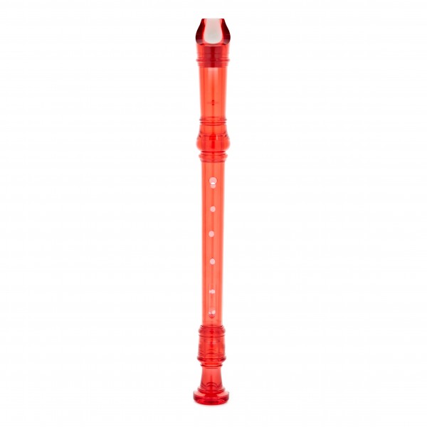 Descant Recorder with Cleaning Rod, Red