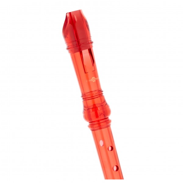 Descant Recorder with Cleaning Rod, Red