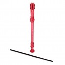 Descant Recorder with Cleaning Rod by Gear4music, Pink