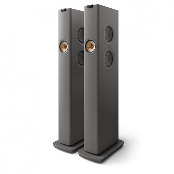 KEF LS60 Wireless Floorstanding Active Speakers, Titanium (1)