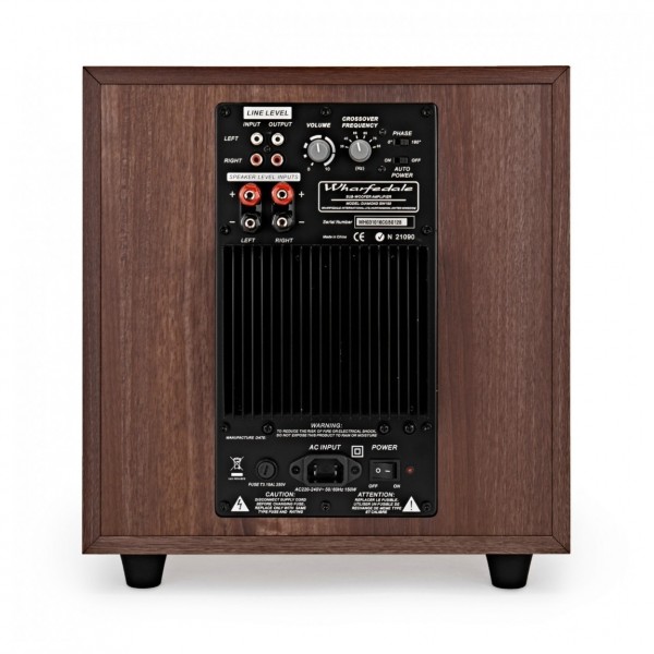 Wharfedale Diamond 9.1 HCP 5.1.2 Speaker Package, Walnut Subwoofer Back View