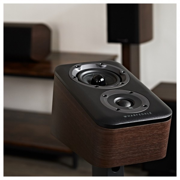 Wharfedale Diamond 9.1 HCP 5.1.2 Speaker Package, Walnut Surround Speaker Lifestyle View