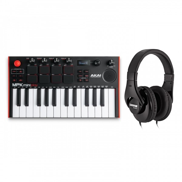 Akai Professional MPK Mini Play MK3 Keyboard + SRH240A Headphones - Full Bundle