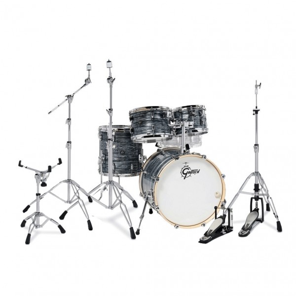 Gretsch Renown Maple 4pc Shell Pack & G3 H/W Set, Silver Oyster Pearl