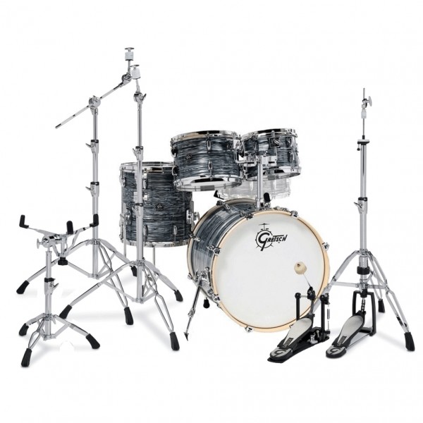 Gretsch Renown Maple 4pc Shell Pack & G5 H/W Set, Silver Oyster Pearl