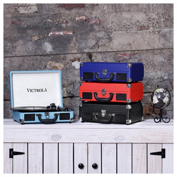 Suitcase Record Player, Black - Lifestyle 2