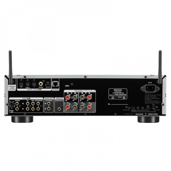 Denon PMA-900HNE Integrated Network Amplifier, Silver - Rear