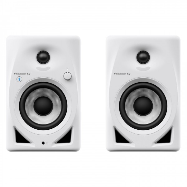 Pioneer DJ DM-40D-BT Bluetooth Monitor Speakers, White - Front