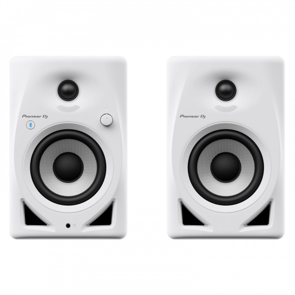 Pioneer DJ DM-40D Active Monitor Speakers, White - Front