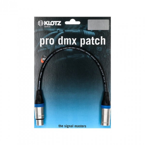 Klotz Pro DMX Cable, 3 Pin XLR, 0.3m - patch cable
