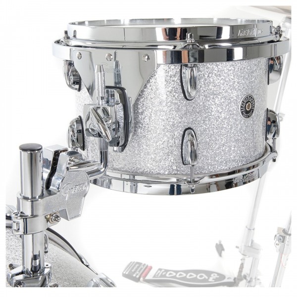 Gretsch USA Brooklyn 3 Piece 18'' Shell Pack, Silver Sparkle - Rack tom detail