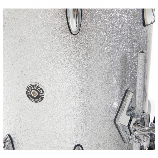 Gretsch USA Brooklyn 3 Piece 18'' Shell Pack, Silver Sparkle - Floor tom detail
