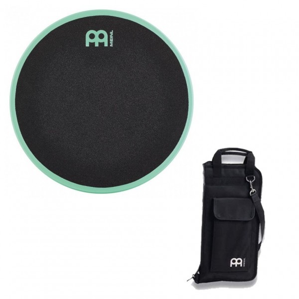 Meinl 12'' Marshmallow Practice Pad & Pro Stick Bag, Sea Foam