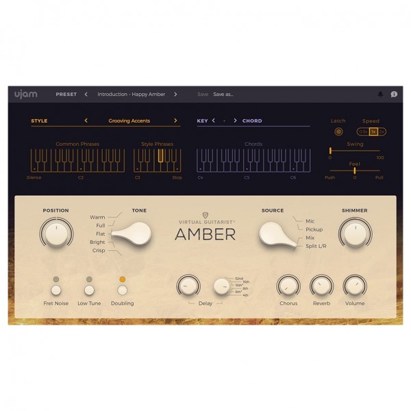UJAM Virtual Guitarist Amber - User Interface 