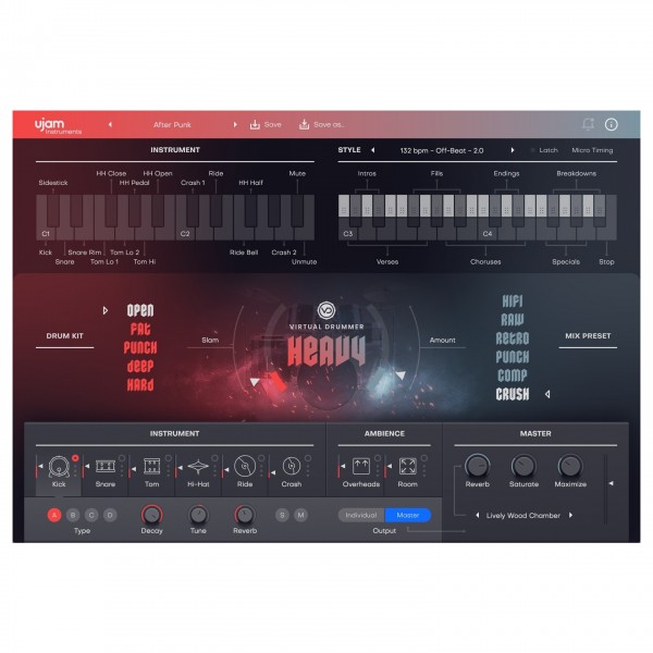 UJAM Virtual Drummer Heavy - Interface