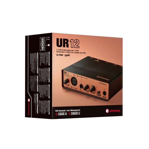 Steinberg UR-12 USB Audio Interface (iOS Ready), Black and Copper