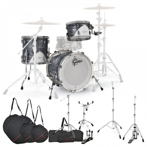 Gretsch Renown 57 3pc with G5 Hardware & Bags, Silver Oyster Pearl