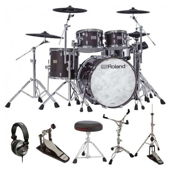 Roland VAD-706 Electronic Drum Kit, Gloss Ebony Premium Bundle