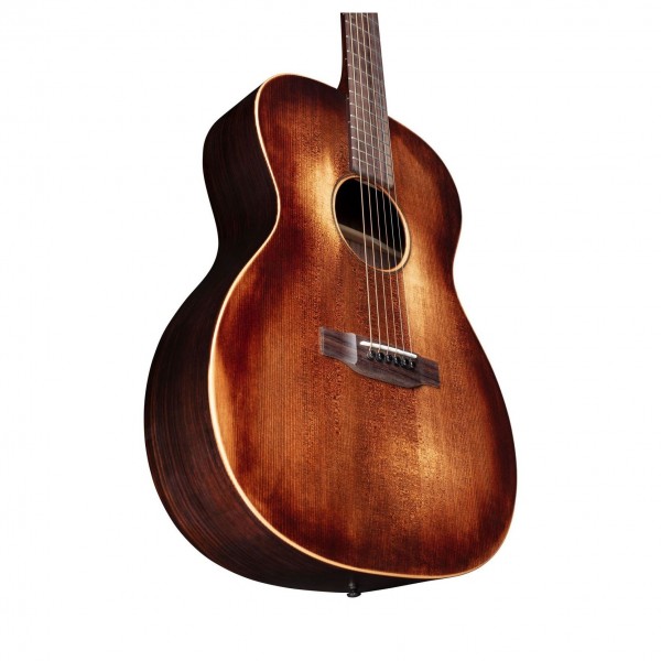 Martin-000-16-Streetmaster-Electro-Acoustic,-Satin-Dark-Mahogany-body-angle