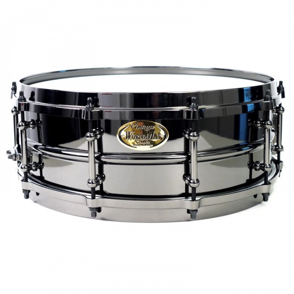 WorldMax 14" X 5" Black Brass Snare Drum, Black Hardware