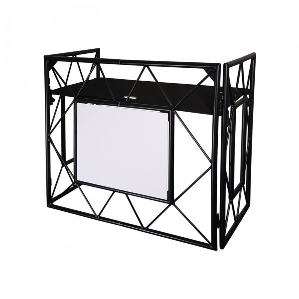 Equinox Complete Truss DJ Booth, Matt Black - Angled