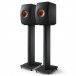 KEF S2 Speaker Stands, Carbon Black - with speakers