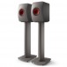 KEF S2 Speaker Stands, Titanium Grey - with speakers