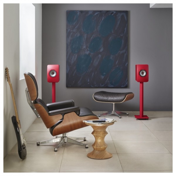 KEF S2 Special Edition Speaker Stands, Crimson Red - lifestyle