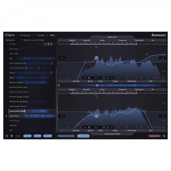 Sonnox Toolbox Claro - Masking view
