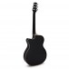 Thinline Size Electro-Acoustic Travel Guitar by Gear4music, Black