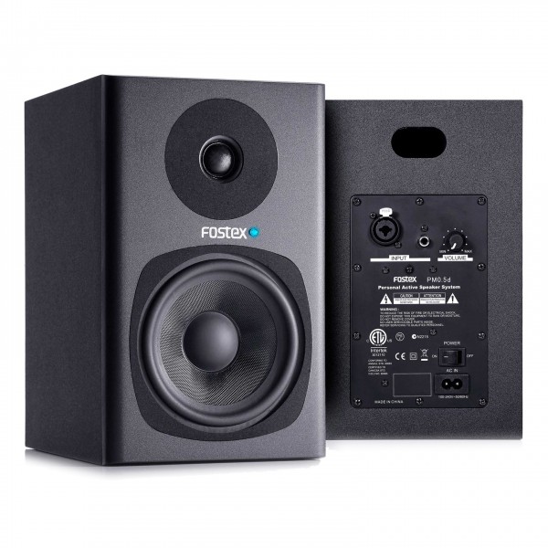 Fostex PM05-D Active Studio Monitors, Black (Pair) - Full Bundle