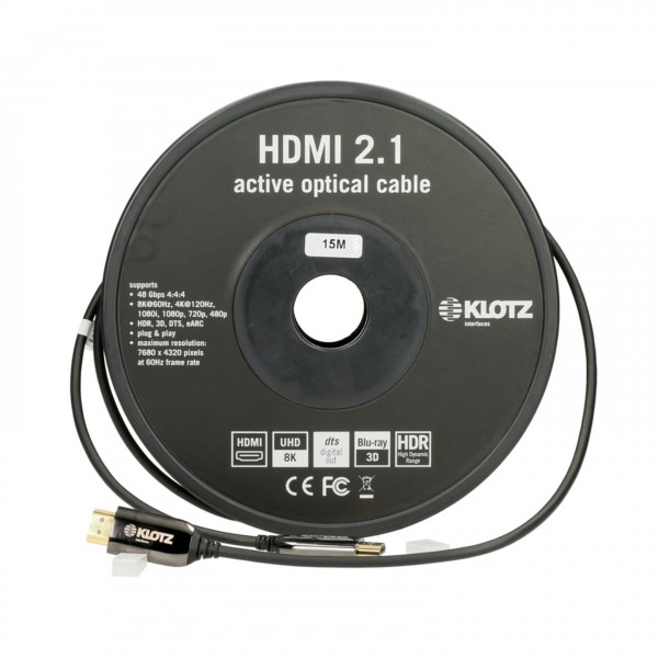Klotz HDMI 2.1 Active Optical Cable, 30M - Front