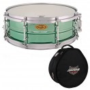WorldMax 14 x 5'' Jade Tiger Steel Snare Drum & Ahead Armor Case