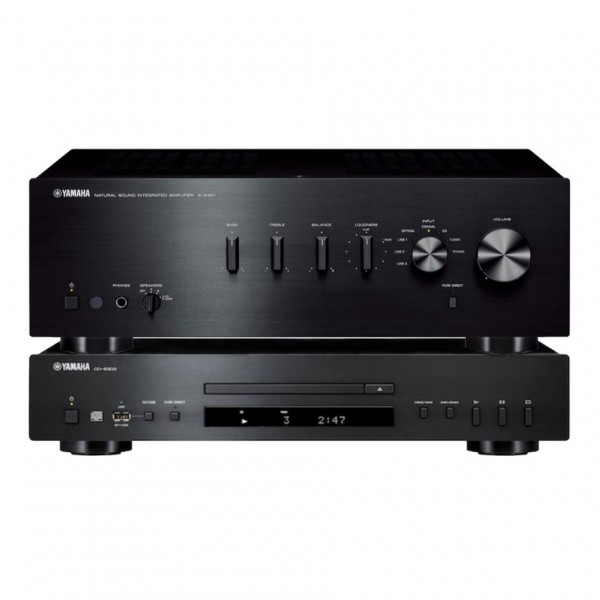 Yamaha A-S301 Stereo Amp & CD-S303 CD Player, Black HiFi Package