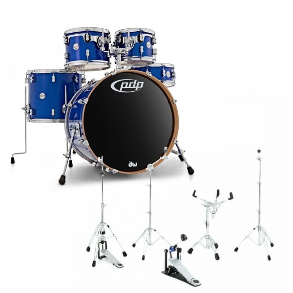PDP Concept Maple 22'' 5pc Shell Pack & Hardware, Blue Sparkle