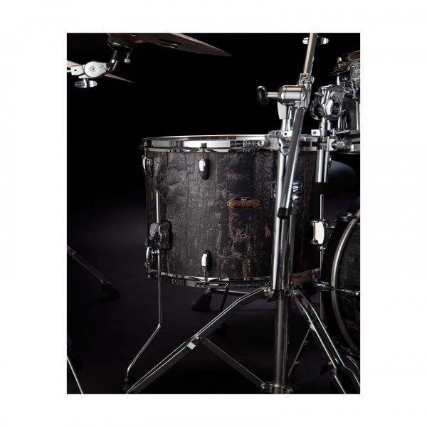 Pearl Masters MRV 22'' 4pc Shell Pack, Satin Charred Oak - Floor tom detail