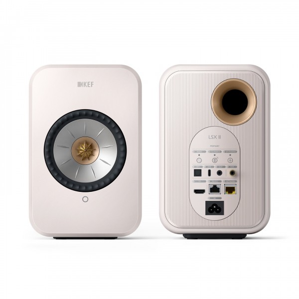 KEF LSX II Wireless Hifi Speaker System, Mineral White - Angle 2