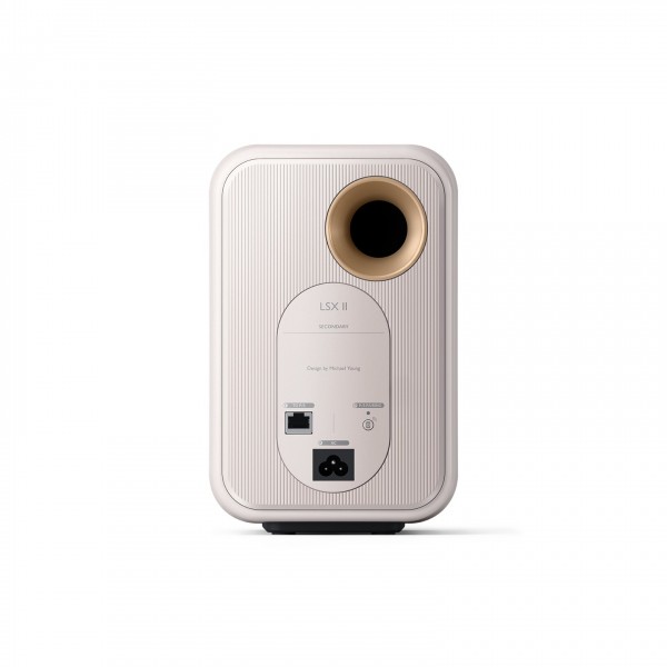 KEF LSX II Wireless Hifi Speaker System, Mineral White - Rear 1