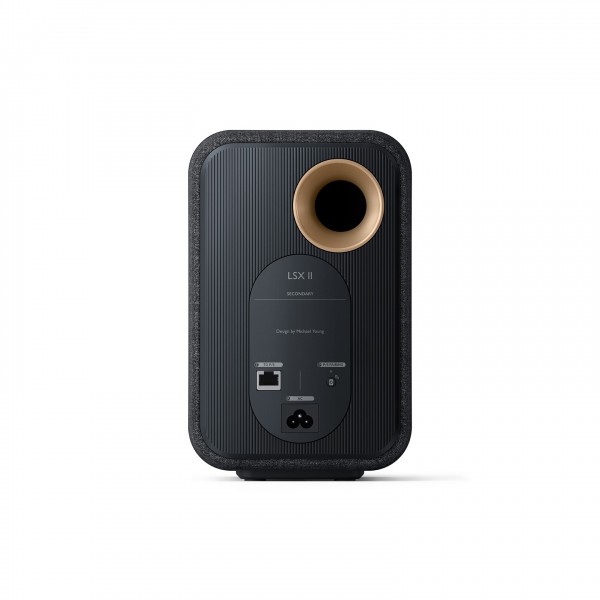 KEF LSX II Wireless Hifi Speaker System, Carbon Black - Rear 1